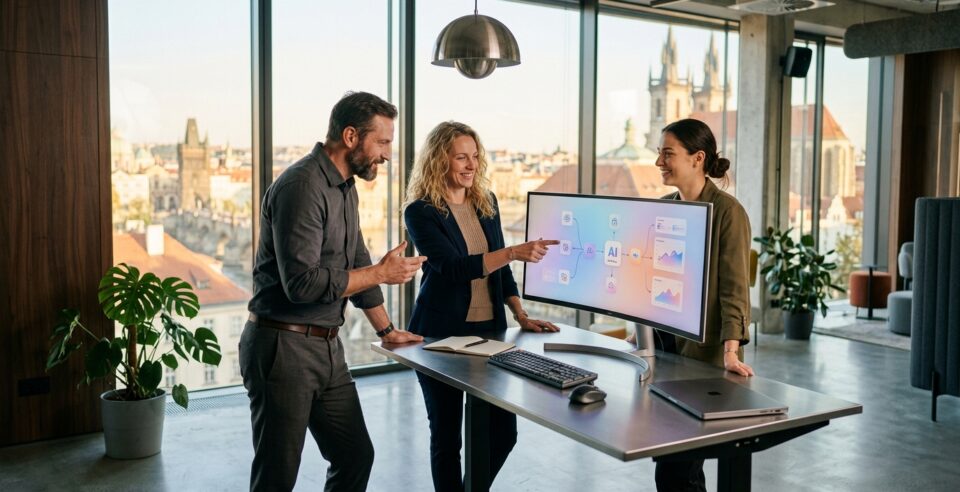 AI Onboarding — confident tým plynule používající AI