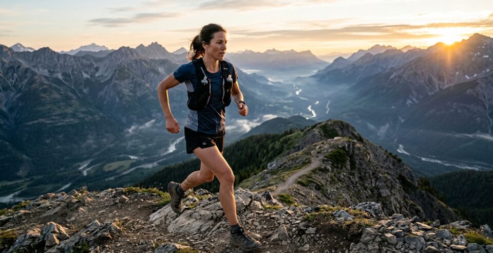 Trail runner s rozhledem do údolí — symbol jasného směru